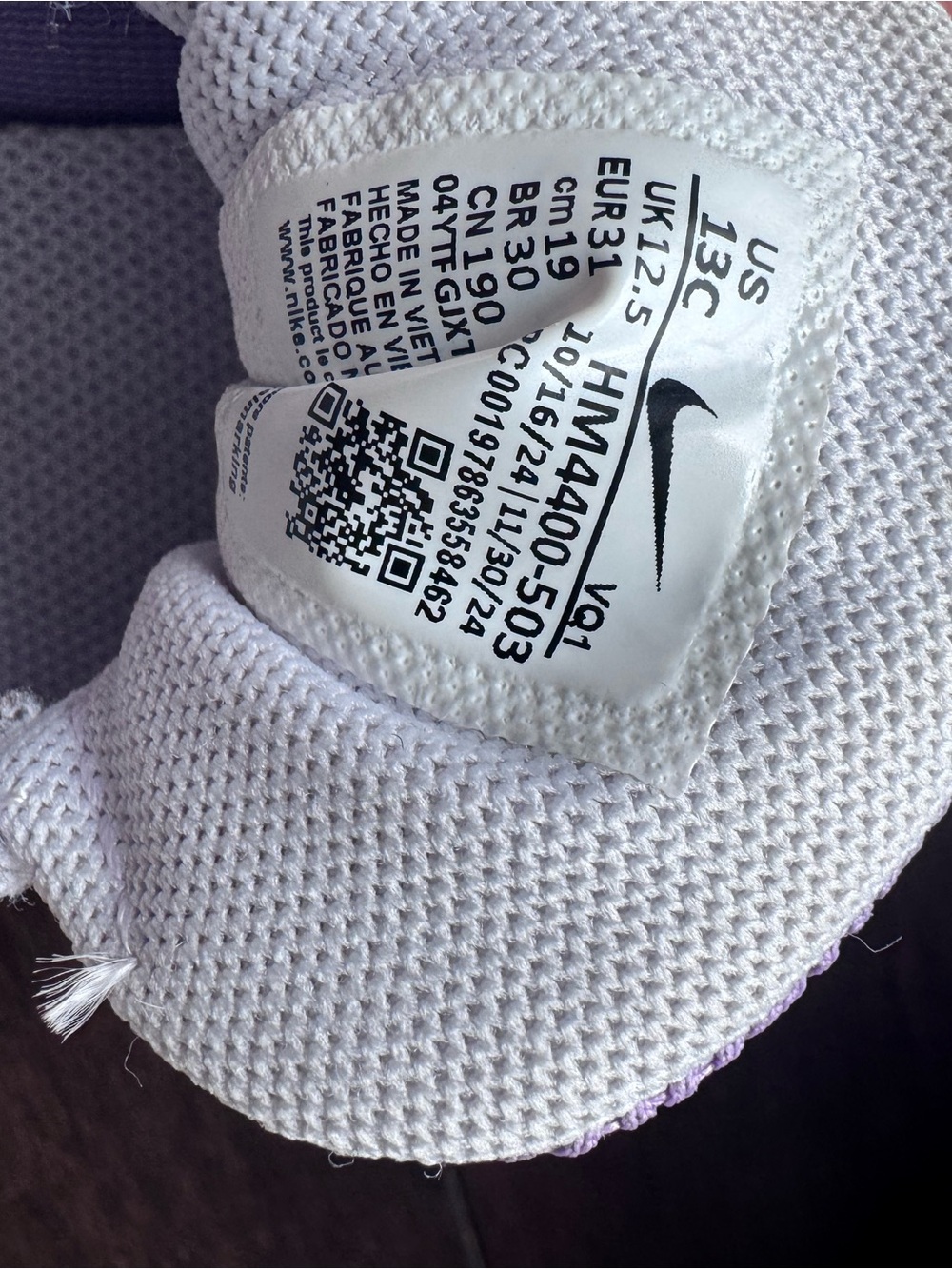 Nike Kids Cosmic Runner Lavender & Peach Athletic Sneakers - Picture 2 of 5